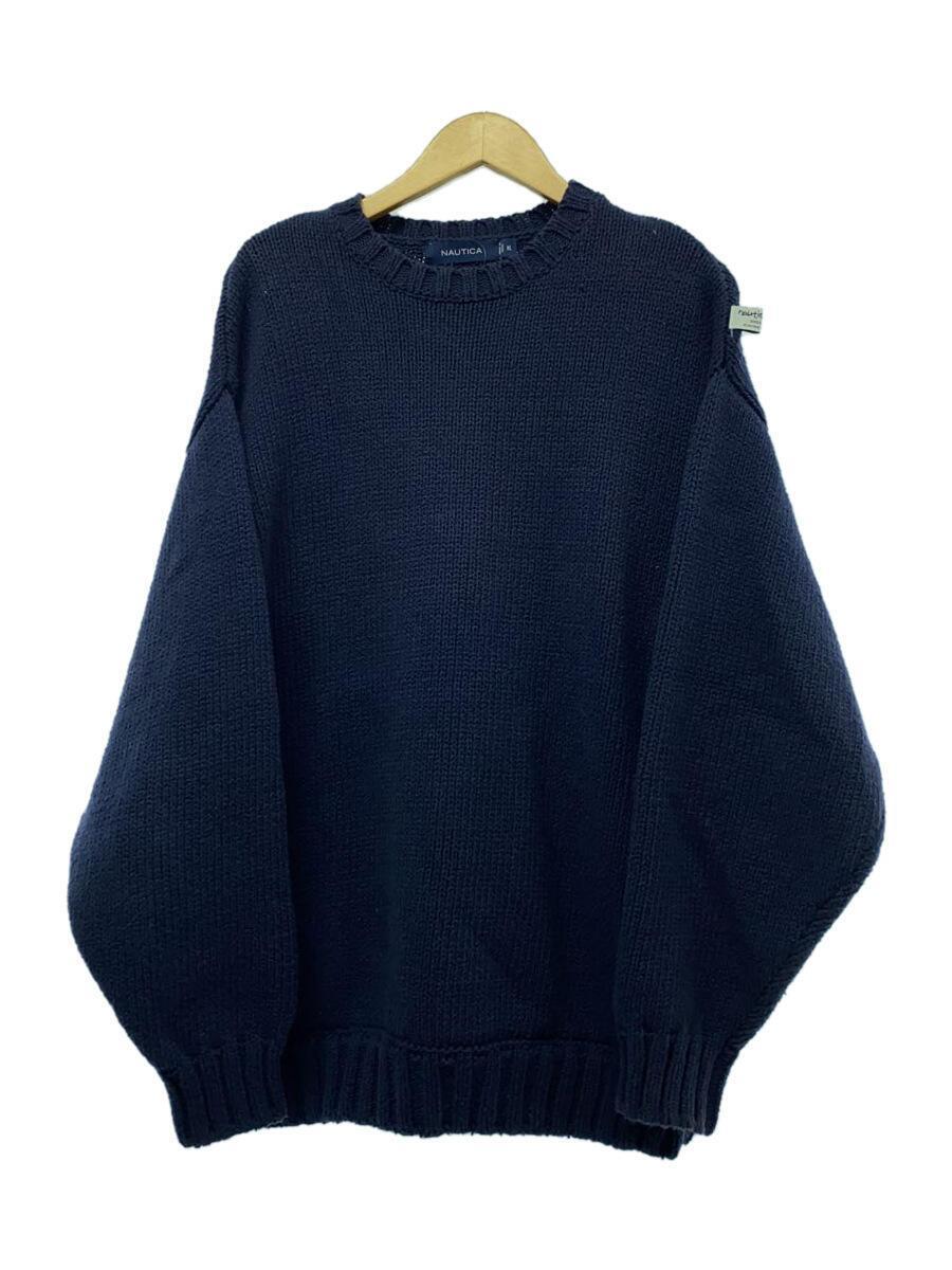 NAUTICA* свитер ( толстый )/XL/ хлопок /NVY/ одноцветный /223-1326