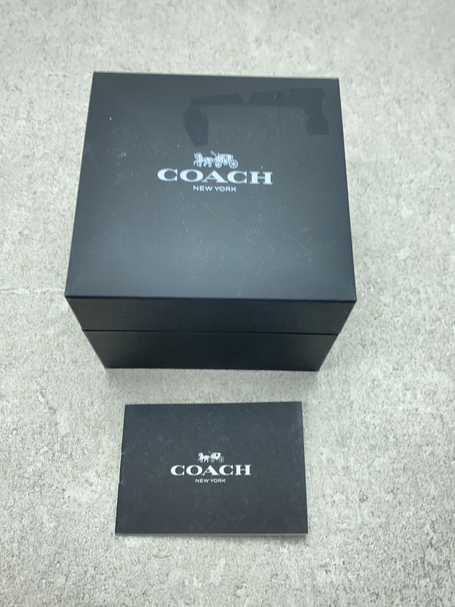 COACH◆クォーツ腕時計/アナログ/レザー/WHT/14602475_画像6