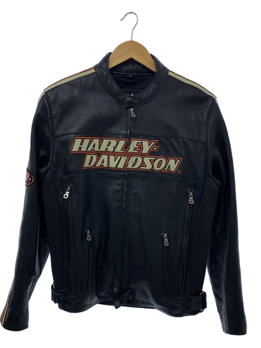 HARLEY DAVIDSON◆レザージャケット・ブルゾン/S/レザー/BLK/無地/98114-06VM_画像1