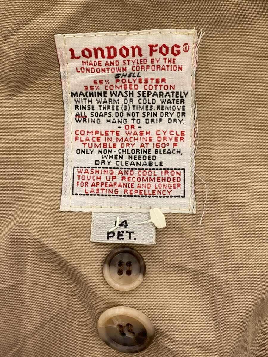 London Fog◆コート/-/コットン/BEG/無地/使用感有_画像4