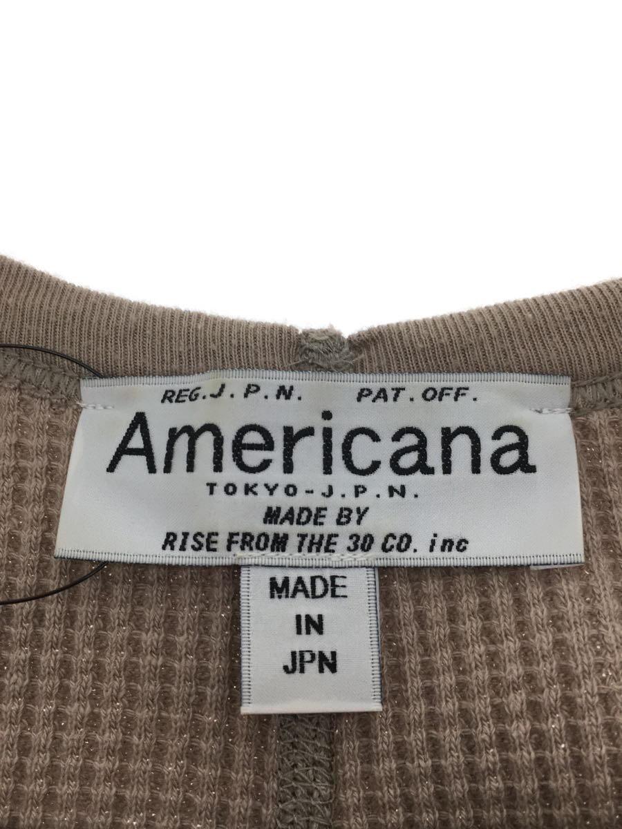 Americana◆ワッフルワイドスリーブプルオーバー/長袖カットソー/コットン/ベージュ_画像3