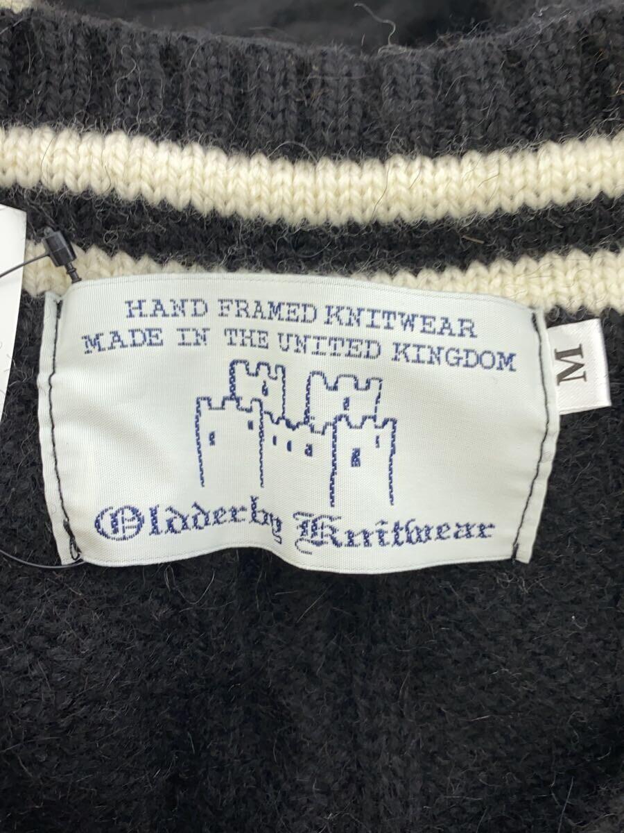 Oldderby Knitwear◆セーター(厚手)/M/ウール/BLK/無地/使用感有_画像3