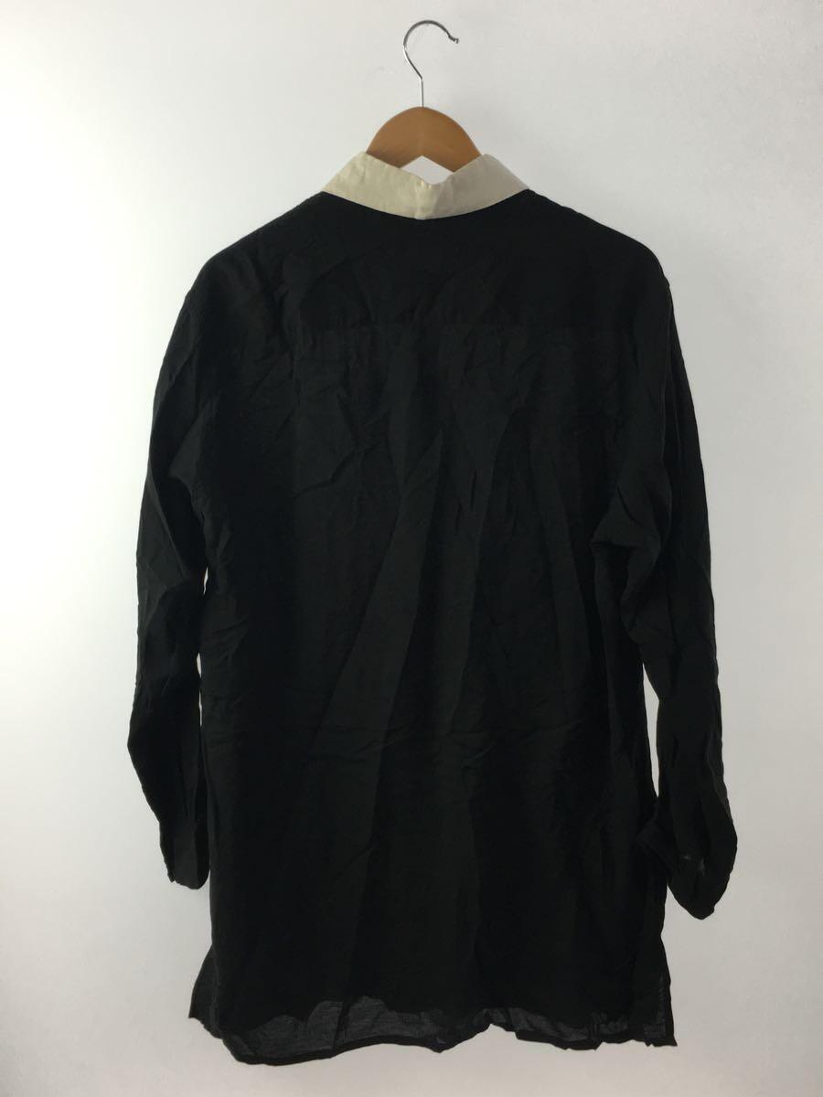 yohji yamamoto POUR HOMME◆長袖シャツ/2/リネン/BLK/HG-B57-216