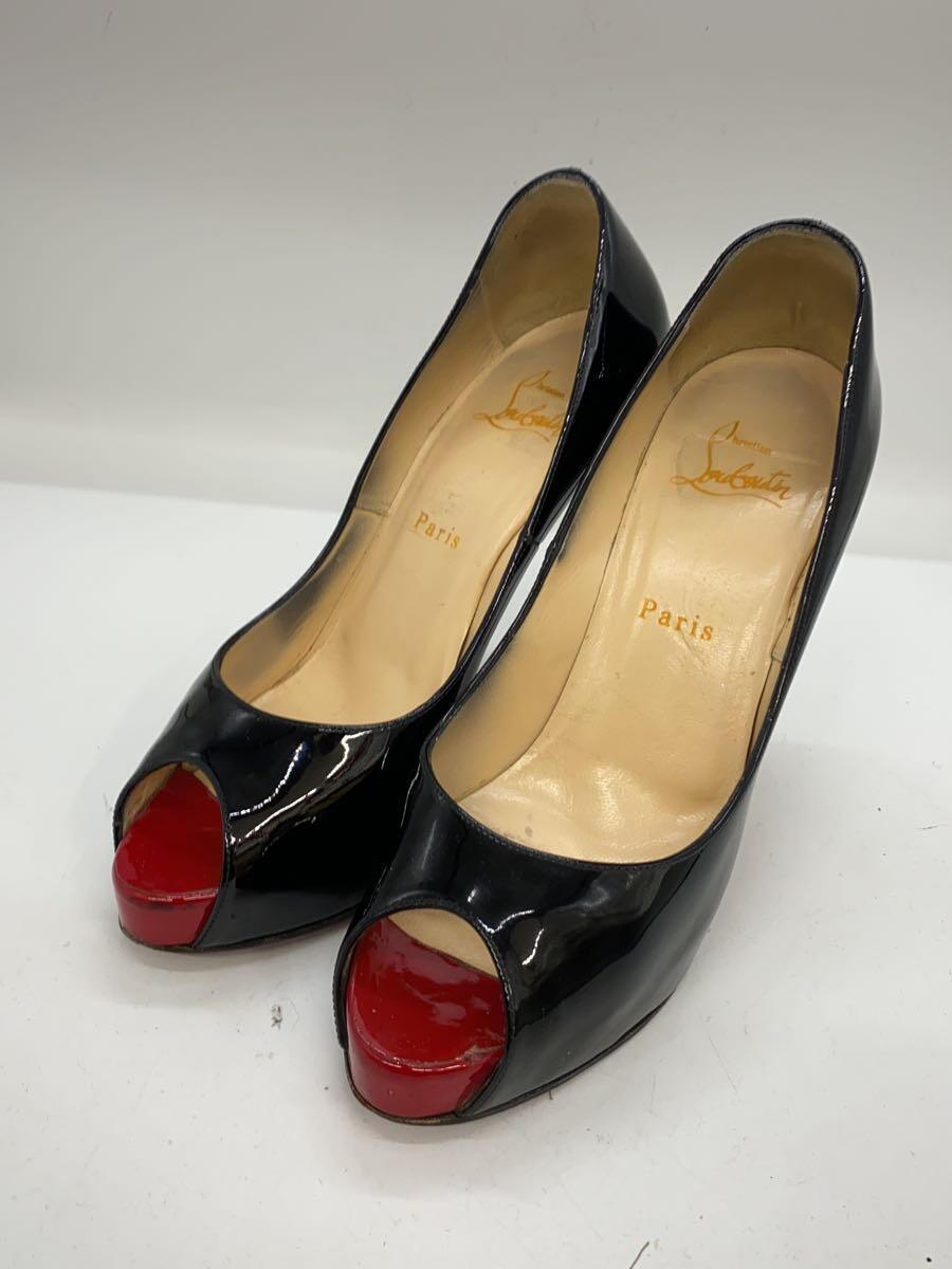 Christian Louboutin◆NEW VERY PRIVE 120 PATENT/パンプス/EUR37.5/ブラック/レザー_画像2