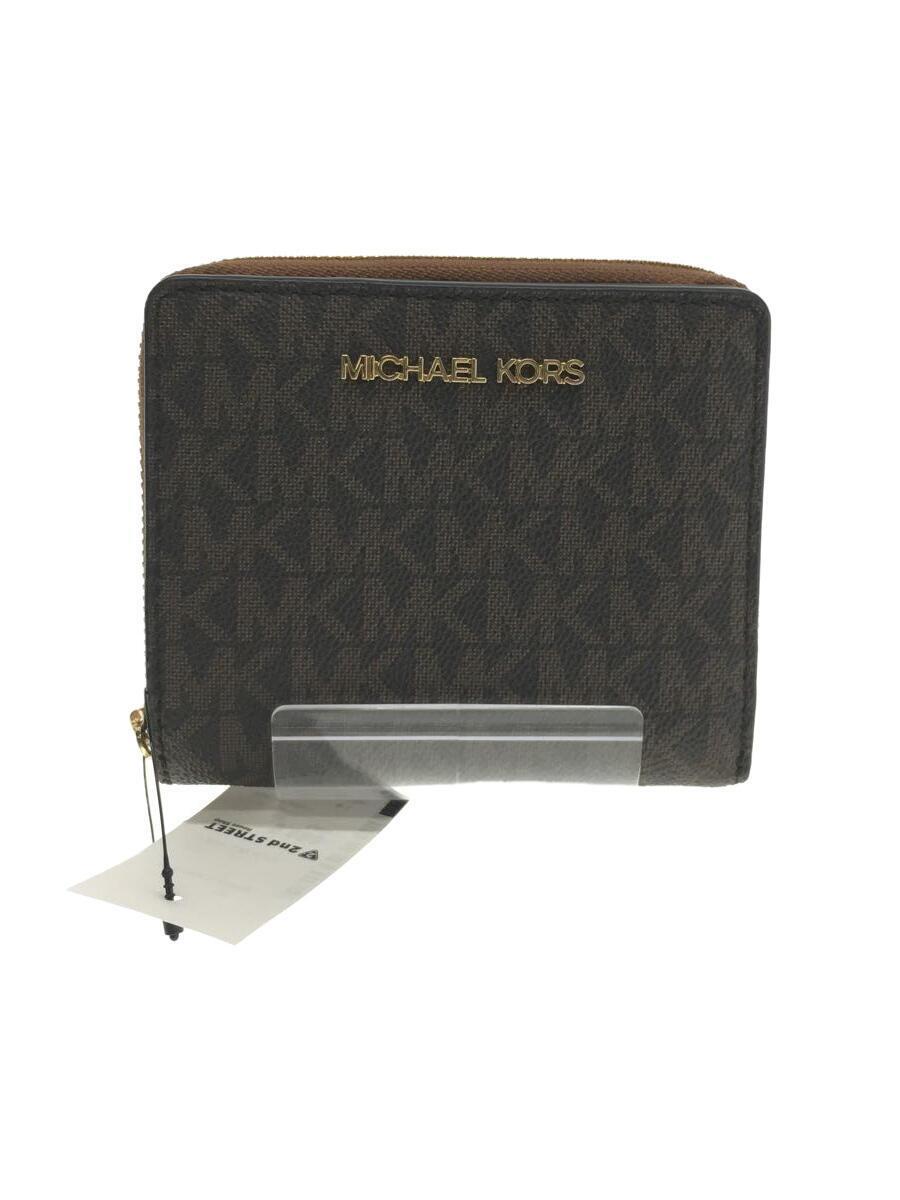 MICHAEL KORS◆2つ折り財布/PVC/BRW/総柄/メンズ_画像1