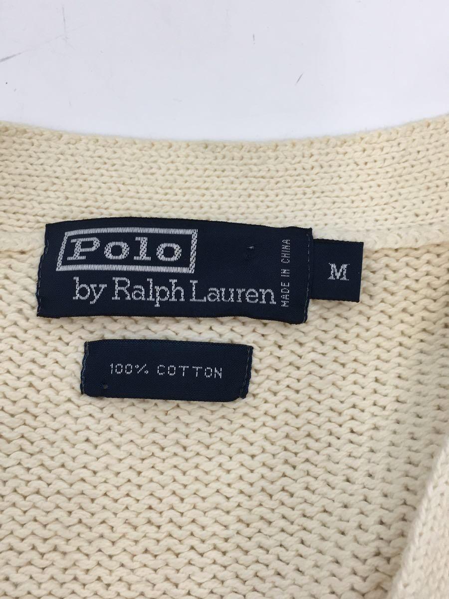 POLO RALPH LAUREN◆カーディガン(厚手)/M/コットン/WHT_画像4