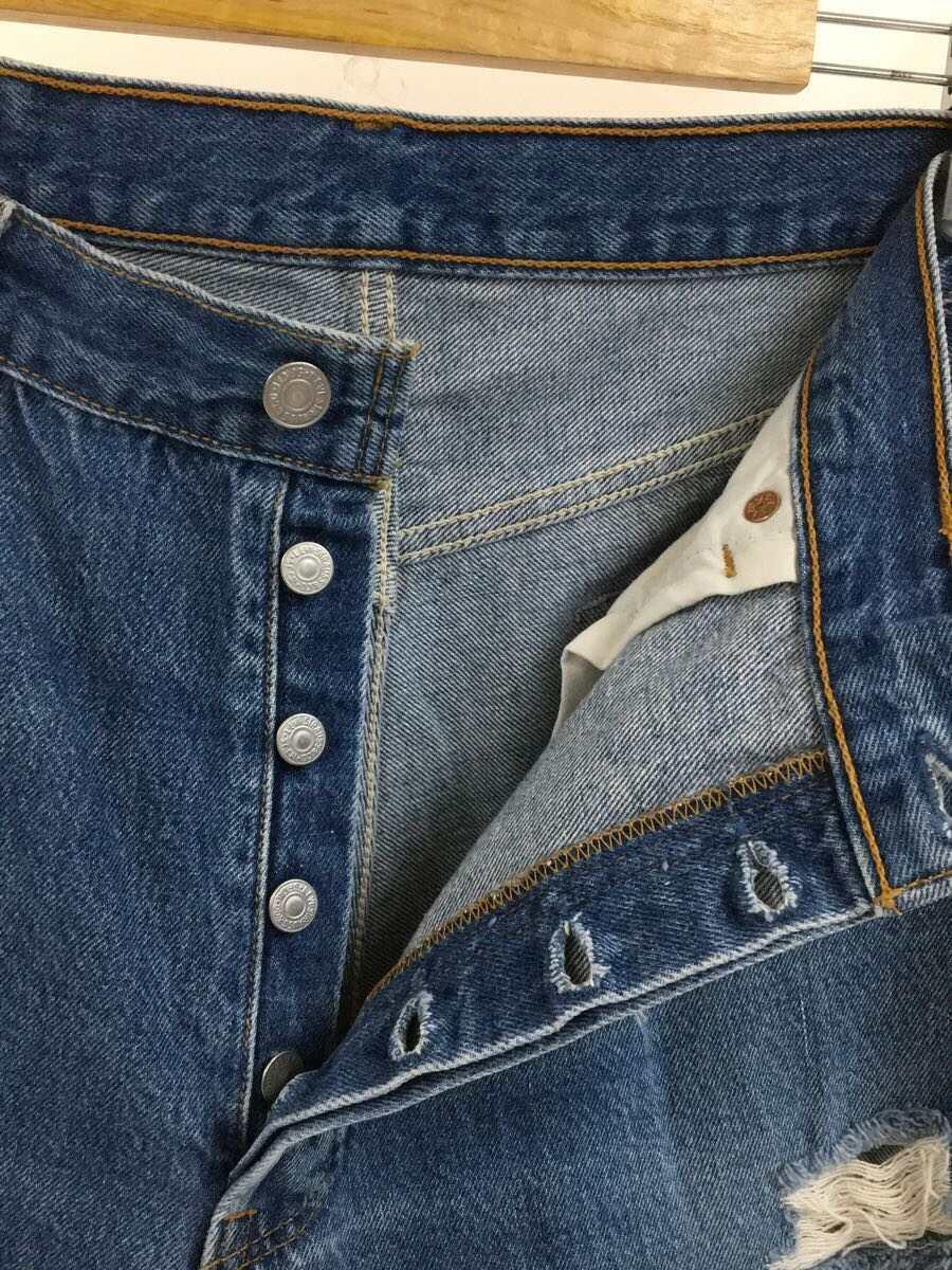 Levi’s◆80s～90s/501/USA製/ボタン裏653/パンツ/デニム/ダメージ有/カットオフ_画像3