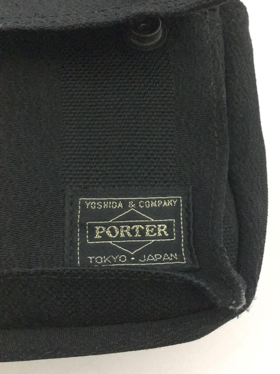 PORTER◆TANGO BLACK/70周年/ウエストバッグ/キャンバス/BLK_画像5