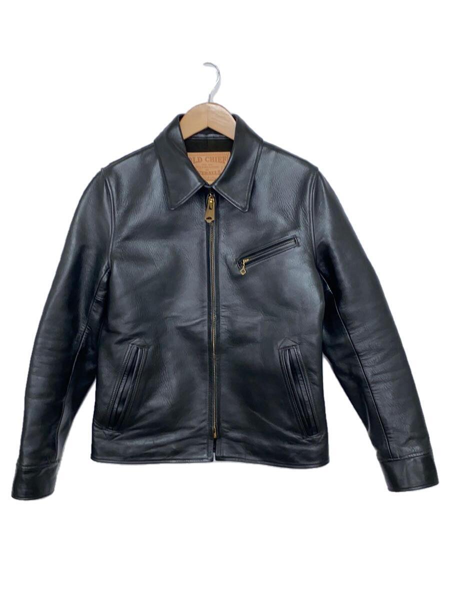 Y’2 LEATHER◆OLD CHIEF/Single Riders Jacket/シングルライダースジャケット/36/レザー/BLK