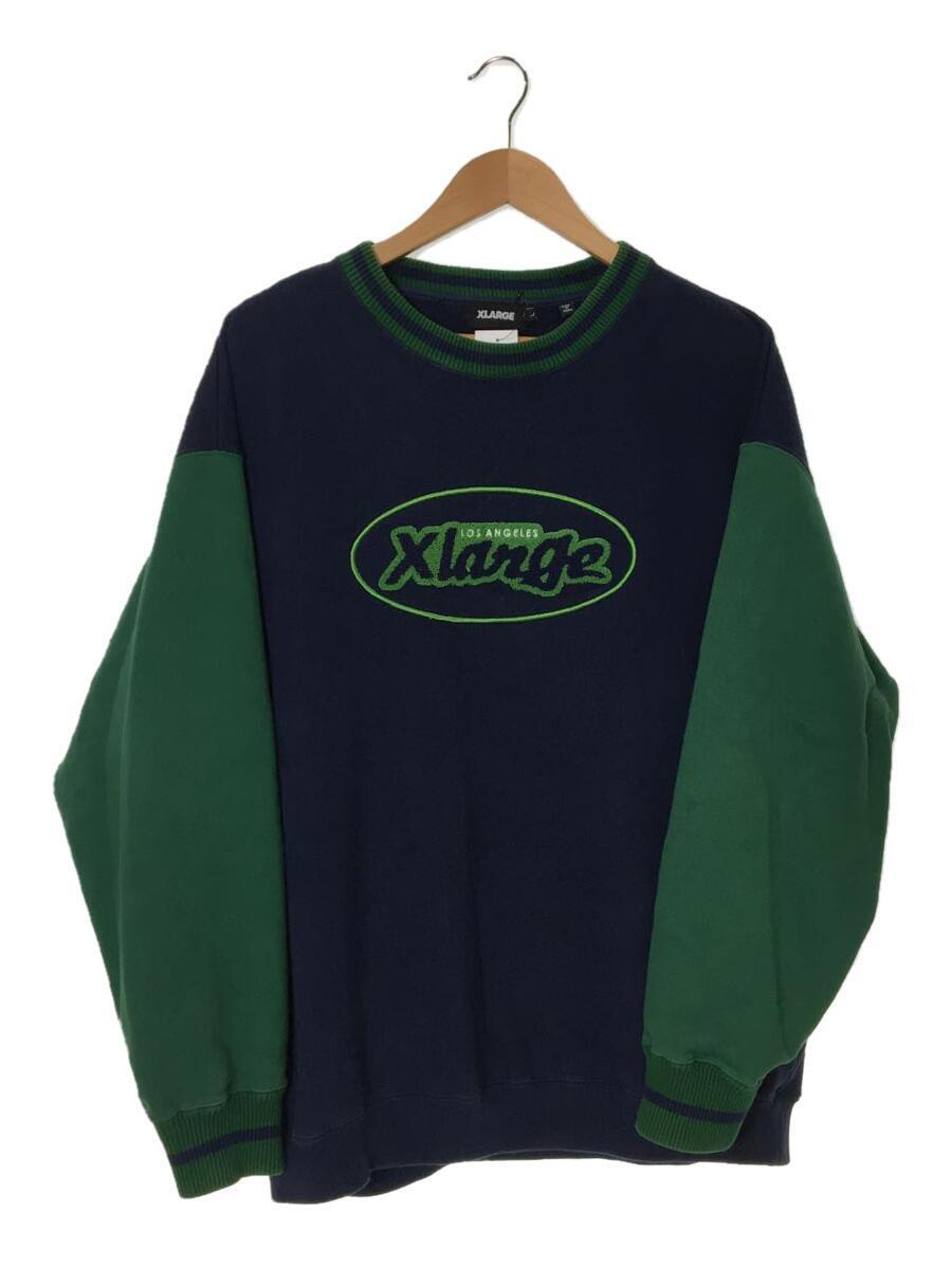 X-LARGE◆RETRO CREWNECK SWEAT/スウェット/L/コットン/NVY/101223012011