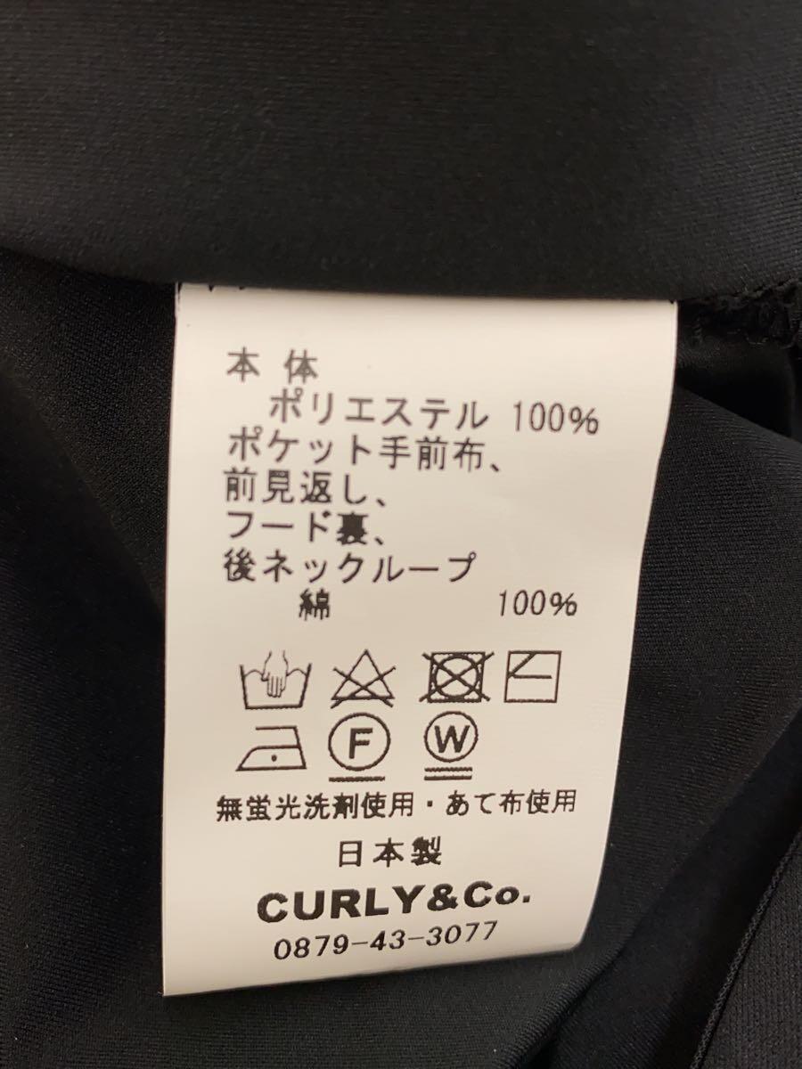 Curly◆パーカー/3/ポリエステル/BLK/無地_画像4