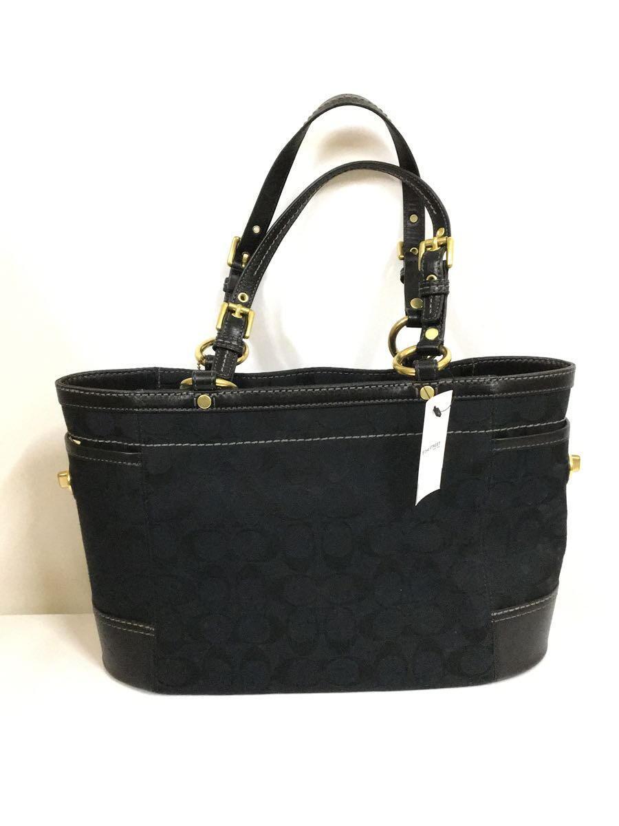 COACH◆トートバッグ/キャンバス/BLK/総柄/11237_画像3