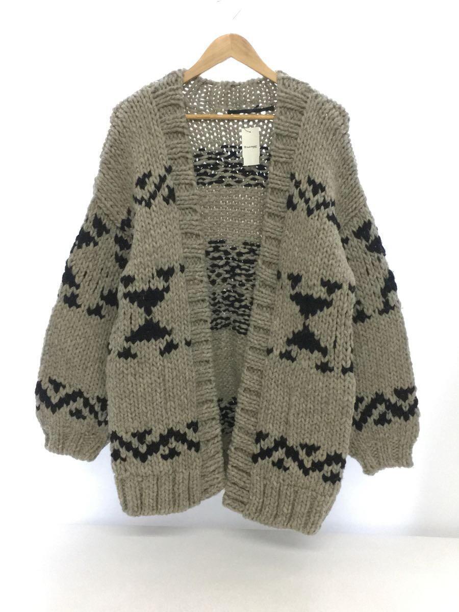 O0u/HANDKNIT CARDIGAN/カーディガン(厚手)/5/ウール/GRY/0u660096NV_画像1