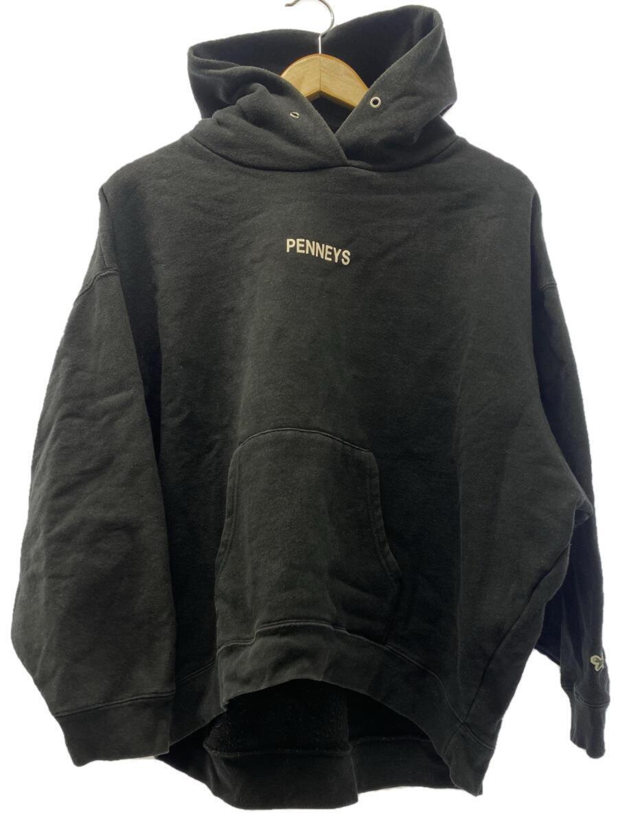 PENNEY’S◆パーカー/FREE/コットン/BLK/無地_画像1