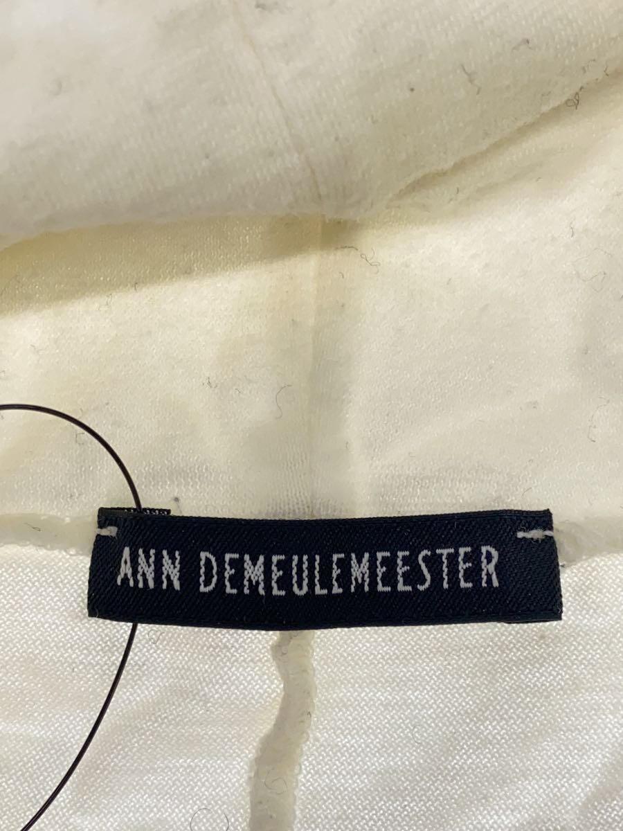 ANN DEMEULEMEESTER* high‐necked cut and sewn / long sleeve T shirt /36/ cotton / white / plain 