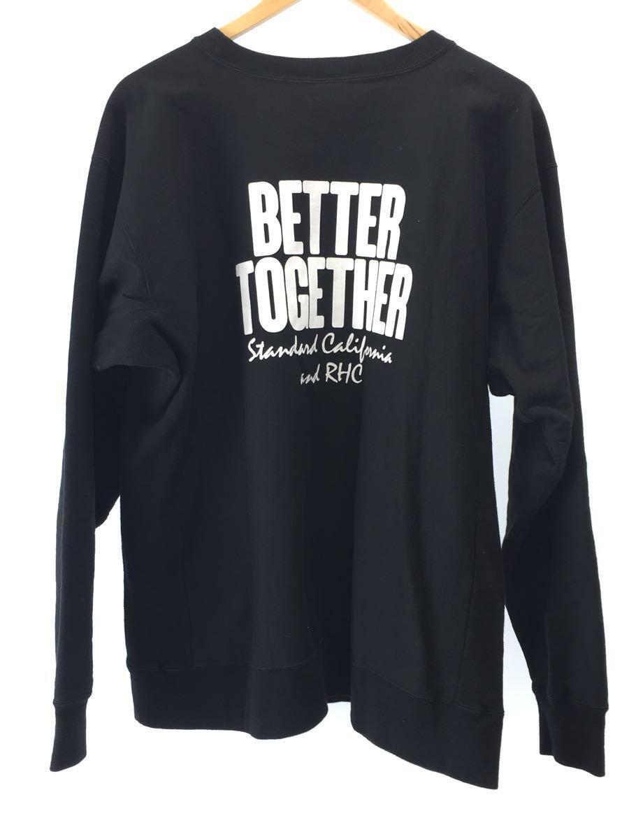 STANDARD CALIFORNIA◆BETTER TOGETHER Crew Sweat/L/コットン/BLK/無地