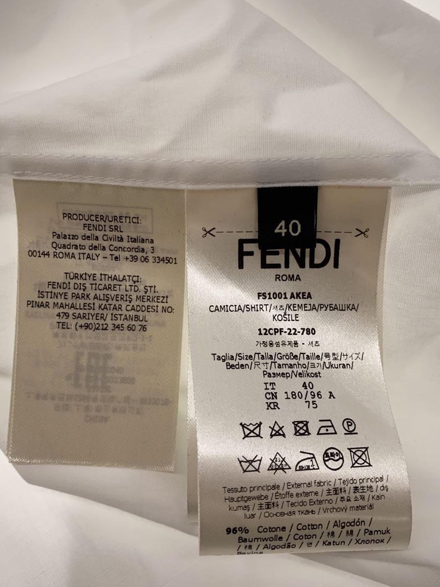 FENDI◆長袖シャツ/40/コットン/WHT/FS1001_画像4