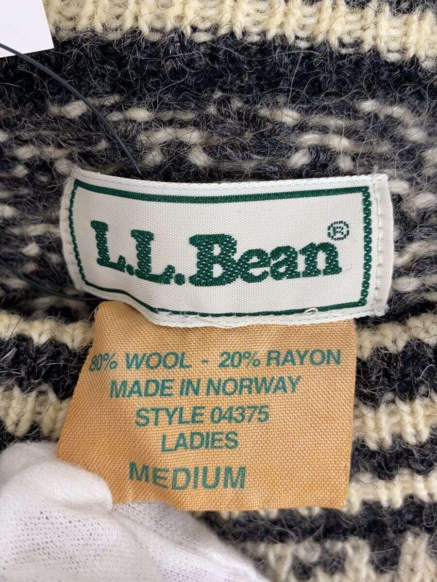 L.L.Bean◆80s/バーズアイ/ノルウェー製/セーター(厚手)/M/ウール/WHT/04375_画像3