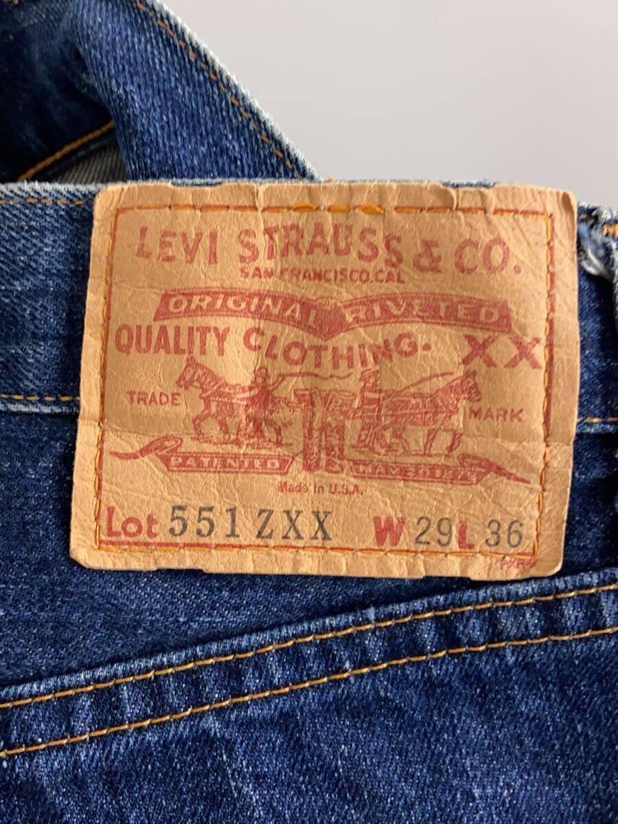 Levi’s◆ボトム/29/デニム/IDG/551ZXX/バレンシア/555/オフセット/BIG E/USA製_画像4