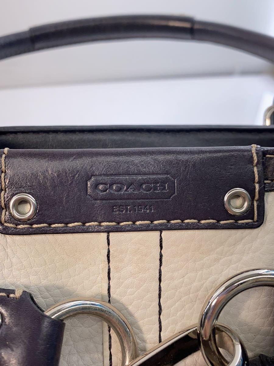 COACH◆ハンドバッグ/レザー/WHT/F13084_画像5