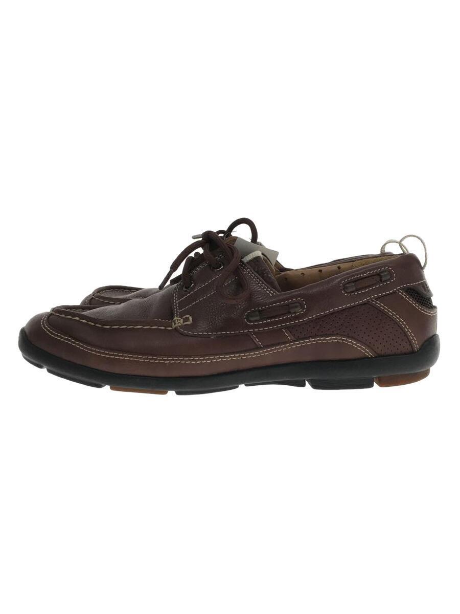 Clarks* deck shoes /UK8/BRW/ кожа /642C