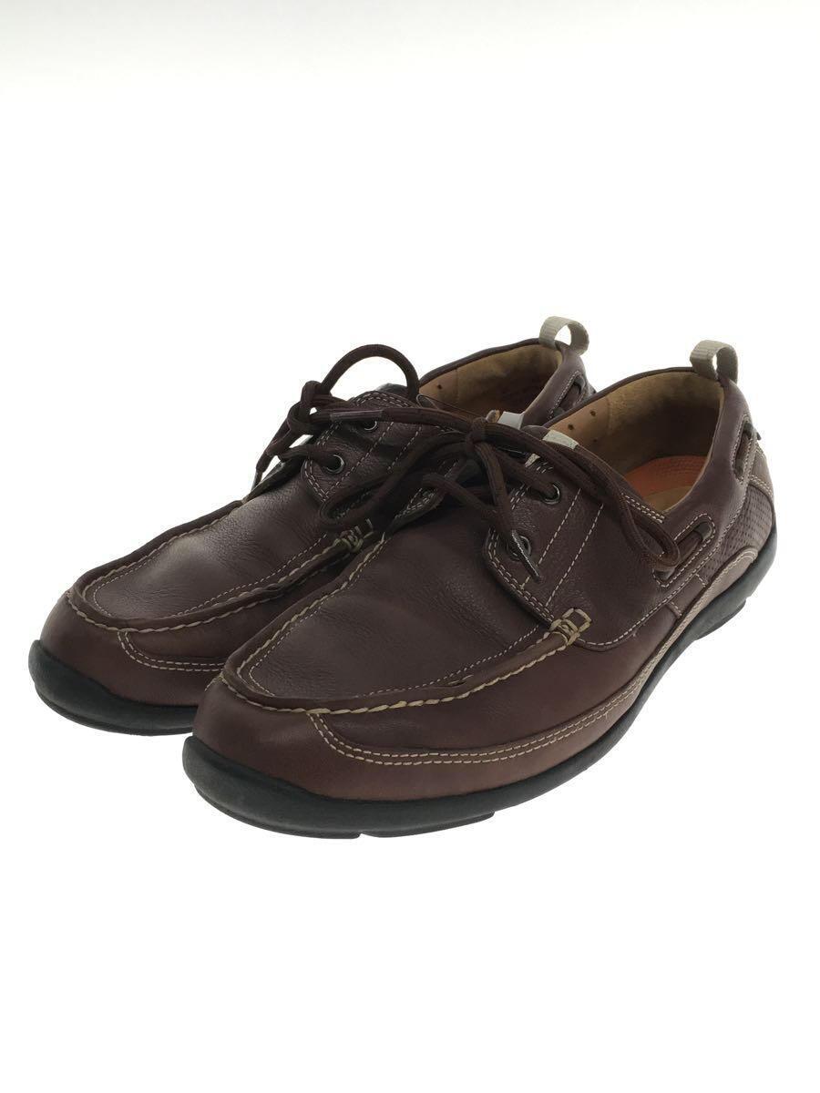 Clarks* deck shoes /UK8/BRW/ кожа /642C