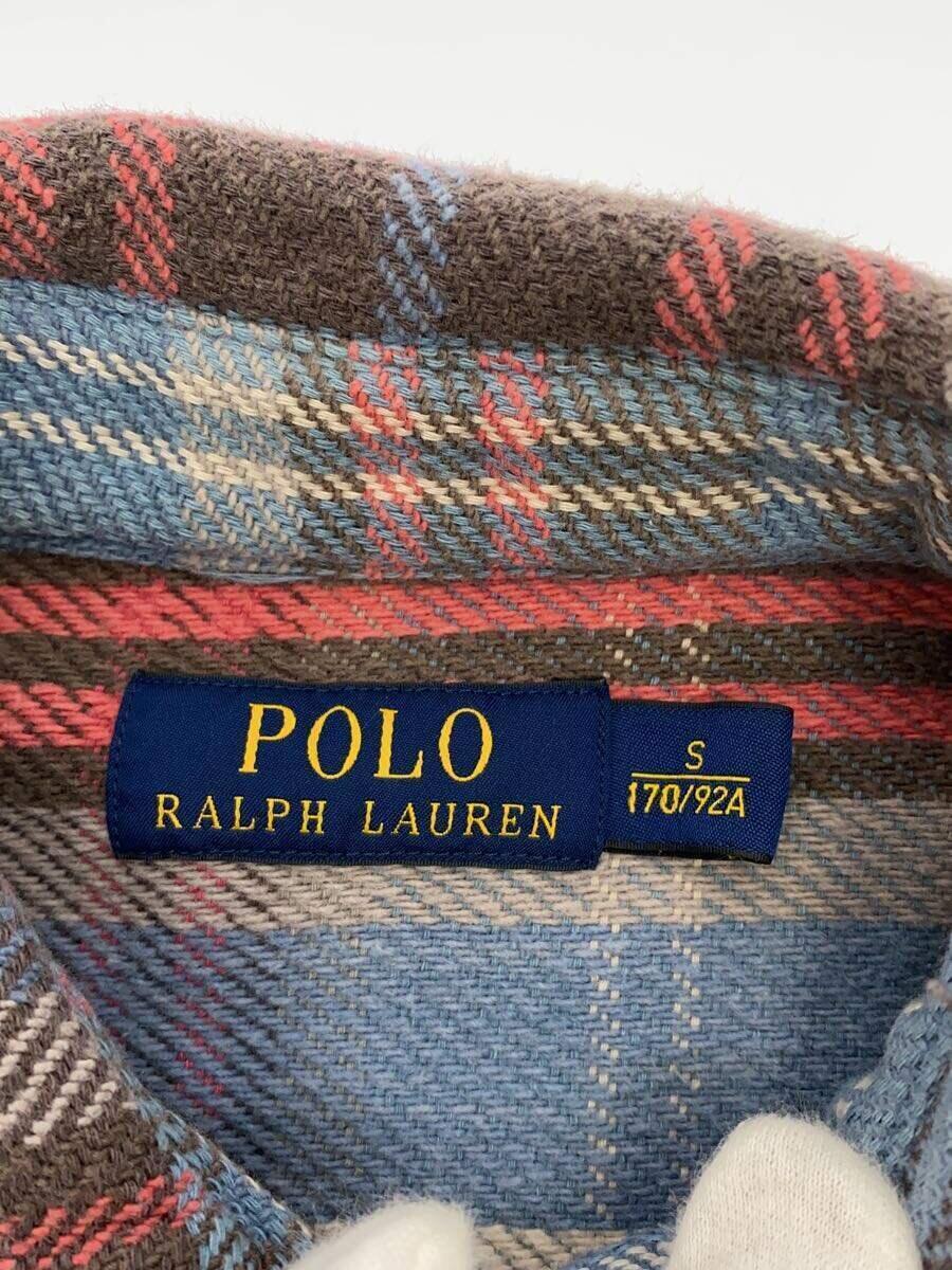 POLO RALPH LAUREN◆ネルシャツ/S/コットン/ブルー×ピンク/チェック/7988297SZZV_画像3