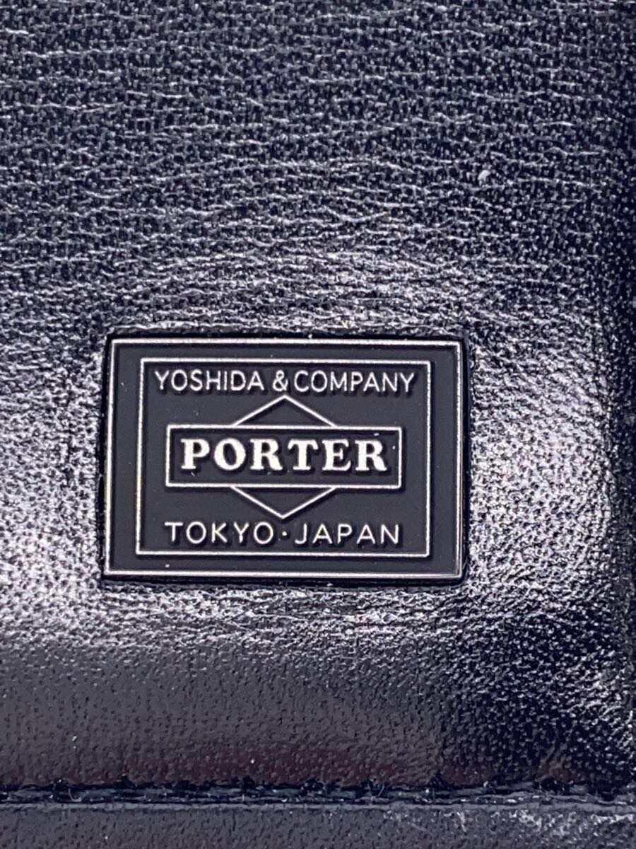 PORTER◆2つ折り財布/レザー/BLK/メンズ_画像3