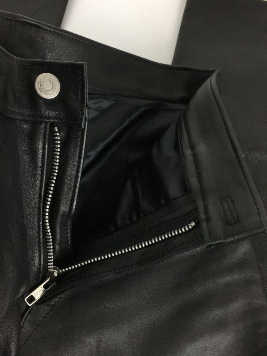 666 Leather Wear◆レザーパンツ/ボトム/28/レザー/ブラック/裾一部ほつれ_画像3