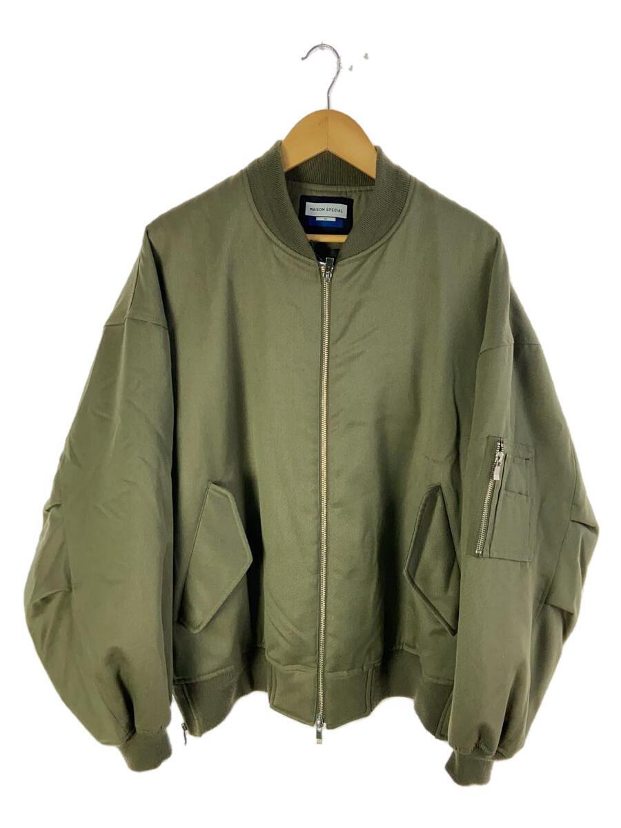 MAISON SPECIAL◆23AW/MA-1 Bomber Jacket/ブルゾン/0/ウール/KHK/11232211204_画像1
