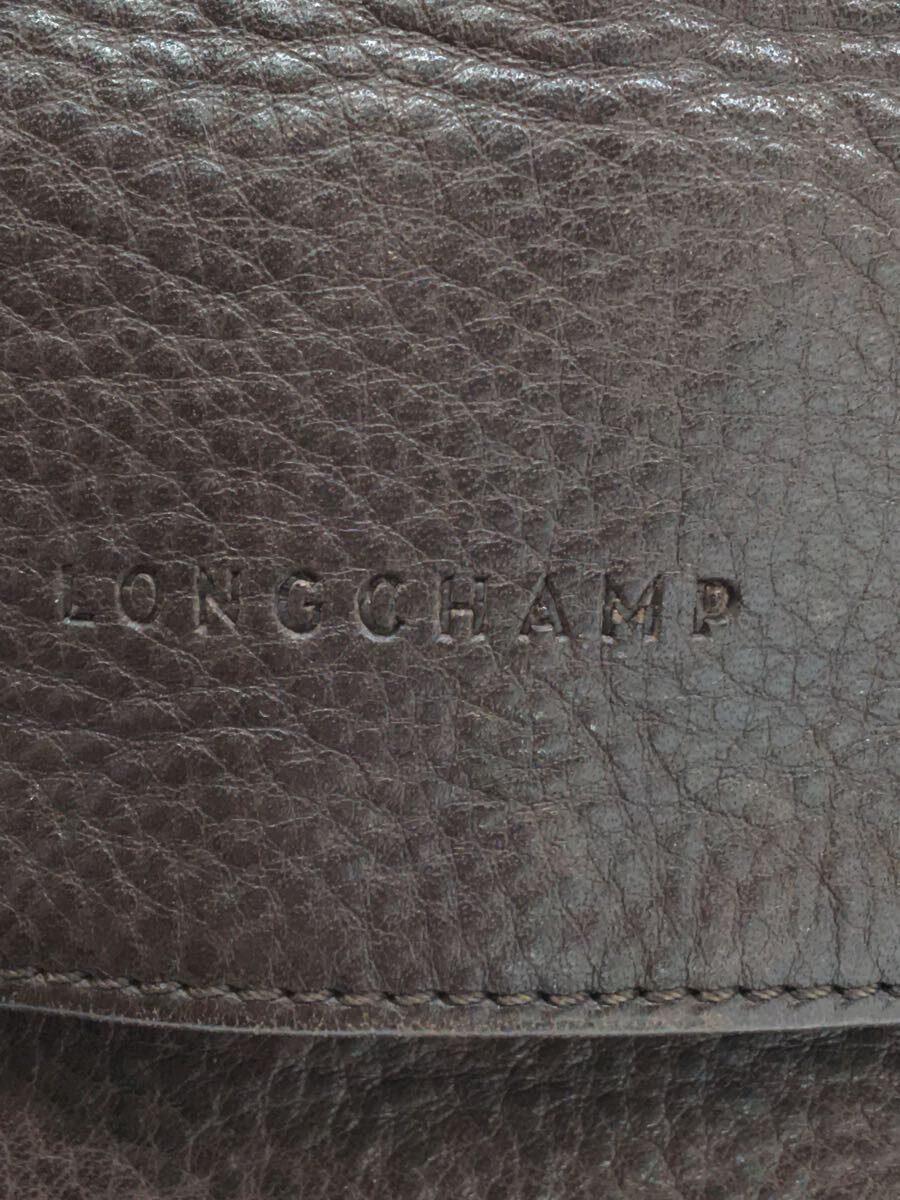 LONGCHAMP◆ショルダーバッグ/レザー/BRW/無地/0801839 1174183304_画像5