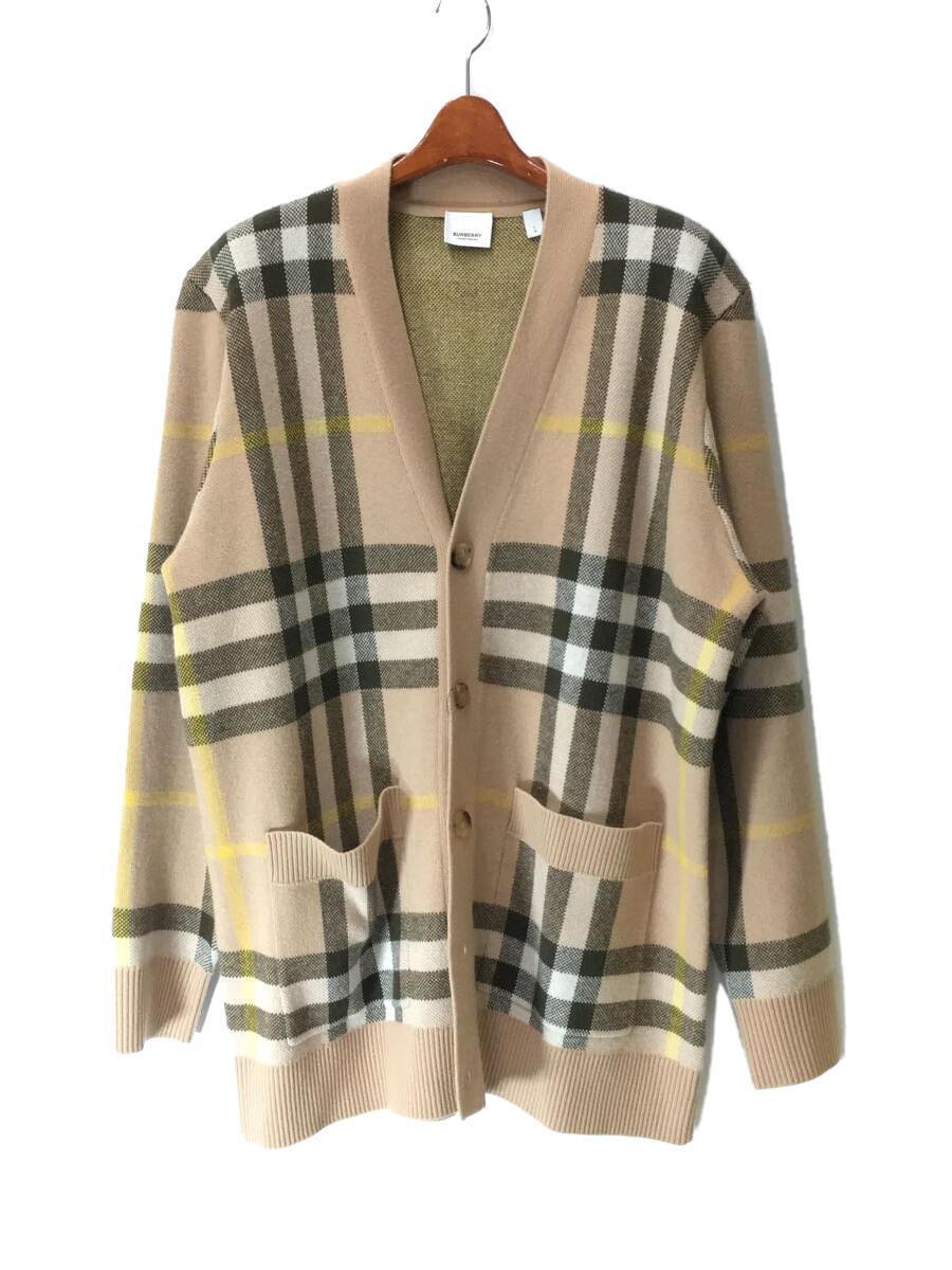 BURBERRY◆22AW/WILMORE CHECK CARDIGAN/カーディガン/L/BEG/チェック/8054098