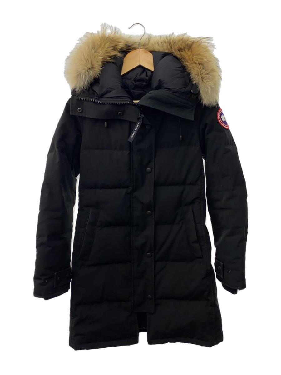 CANADA GOOSE◆ロングダウンジャケット/S/ポリエステル/BLK/無地/2302JL R