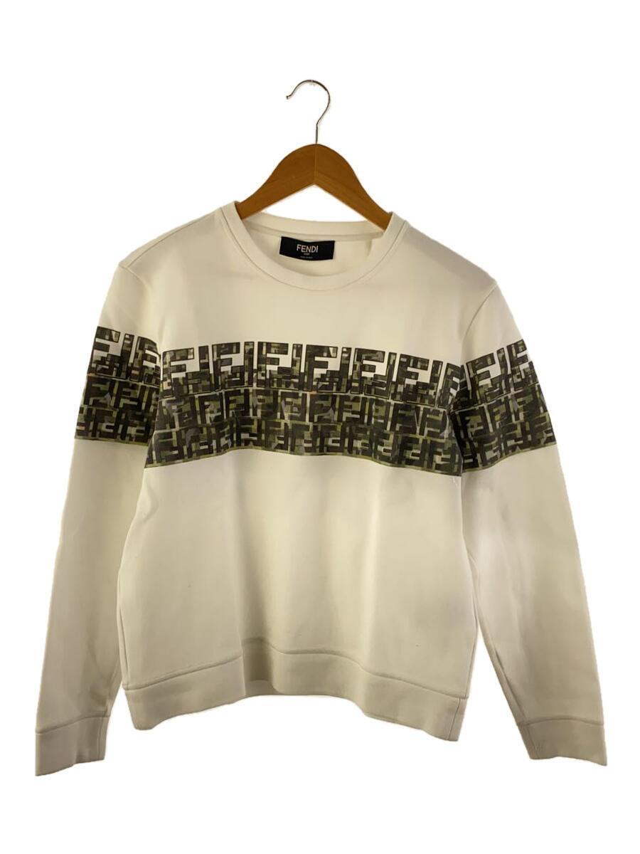 FENDI◆FF Logo Sweatshirt/スウェット/M/ポリエステル/WHT/FAF535 ABTT