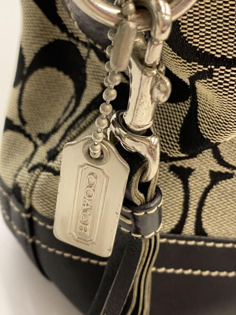 COACH◆ショルダーバッグ_シグネチャー_ブラック/キャンバス/BLK_画像5