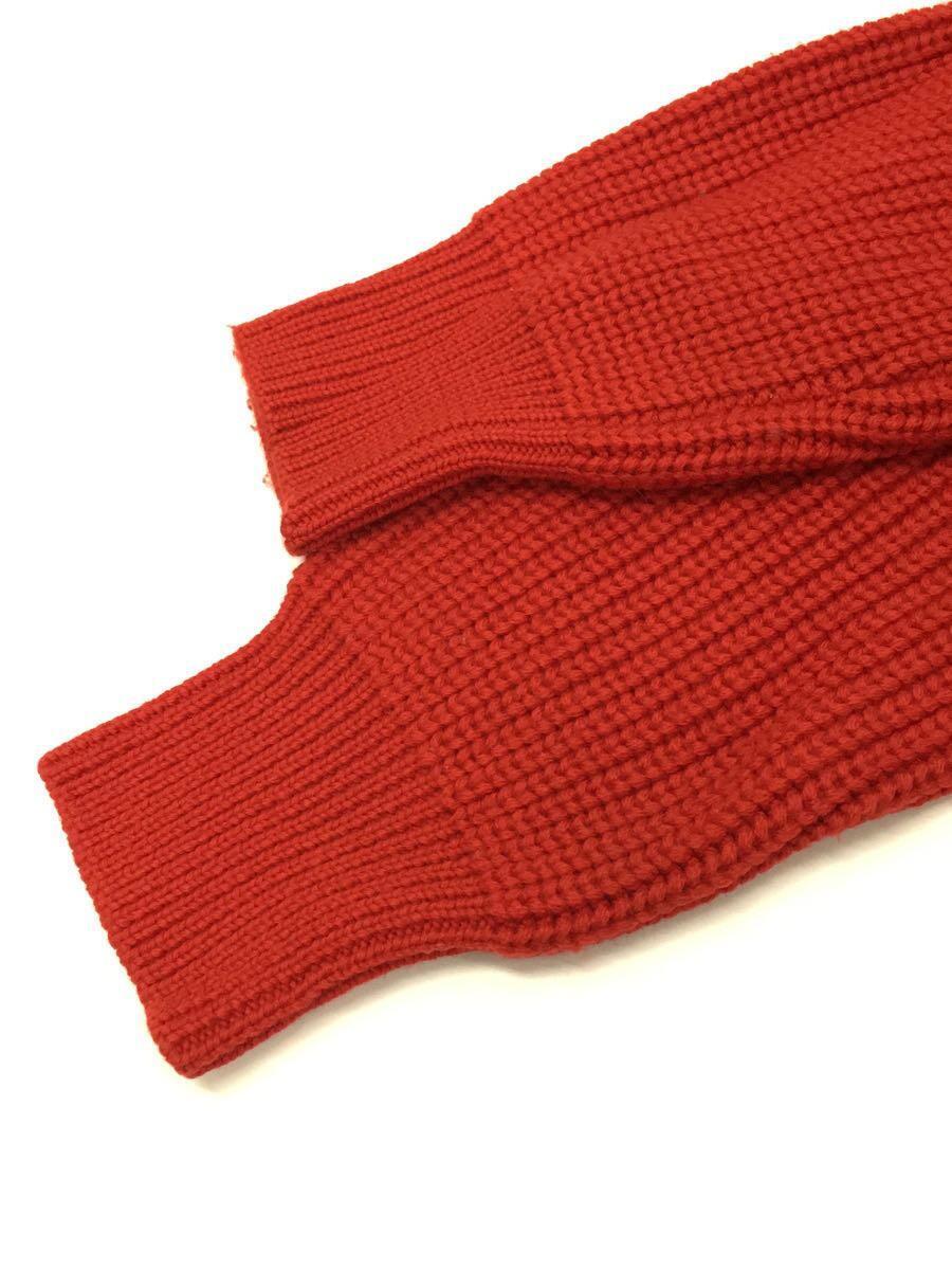 MARNI*12AW глубокий V шея aze плетеный ребра вязаный свитер Chill ten вязаный 50 шерсть RED
