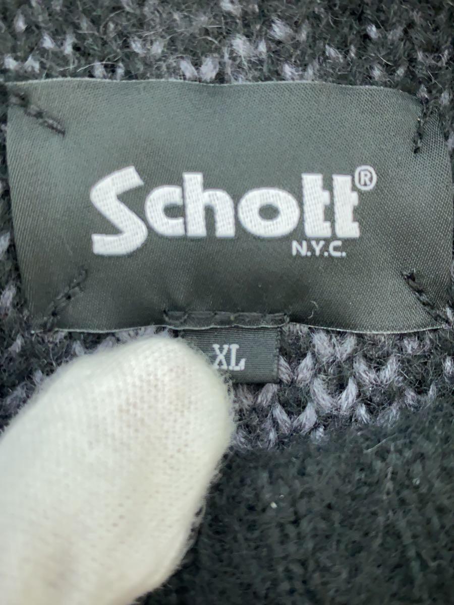 Schott◆グレー/ブラック/セーター(厚手)/XL/アクリル/GRY/アニマル_画像4