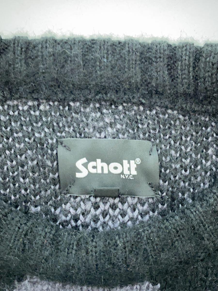 Schott◆グレー/ブラック/セーター(厚手)/XL/アクリル/GRY/アニマル