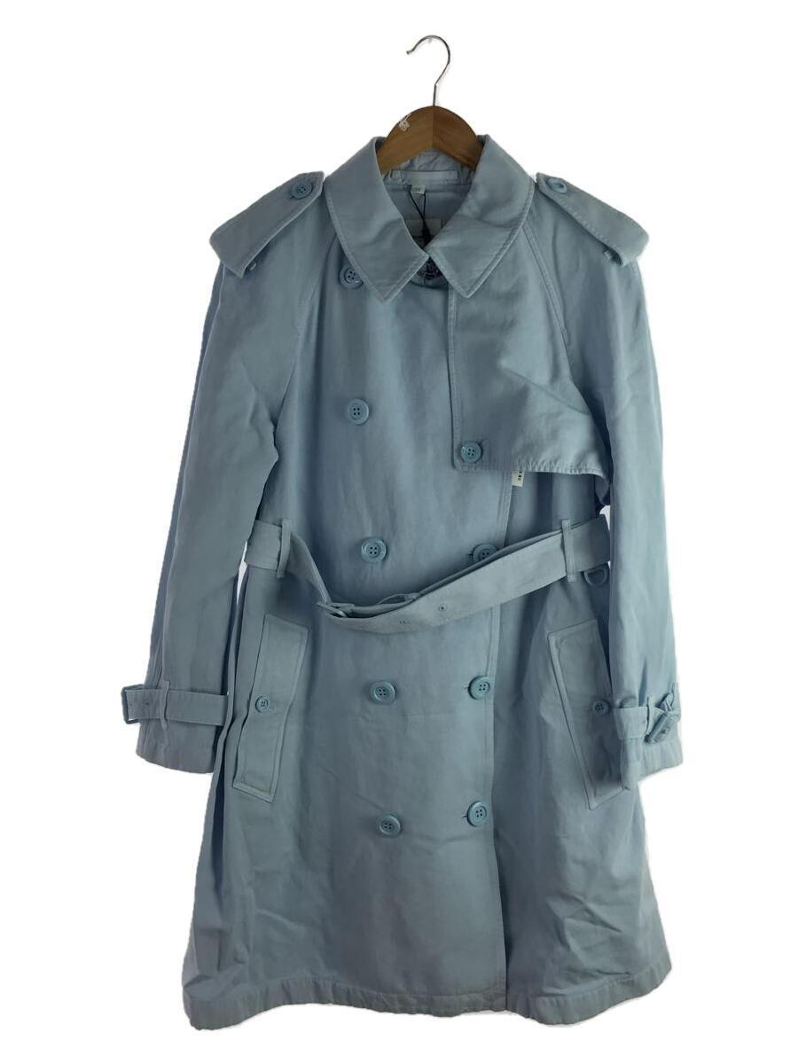 BURBERRY◆cotton-linen Trench Coat/コットンリネン トレンチコ-ト/16/BLU/8048707 1009