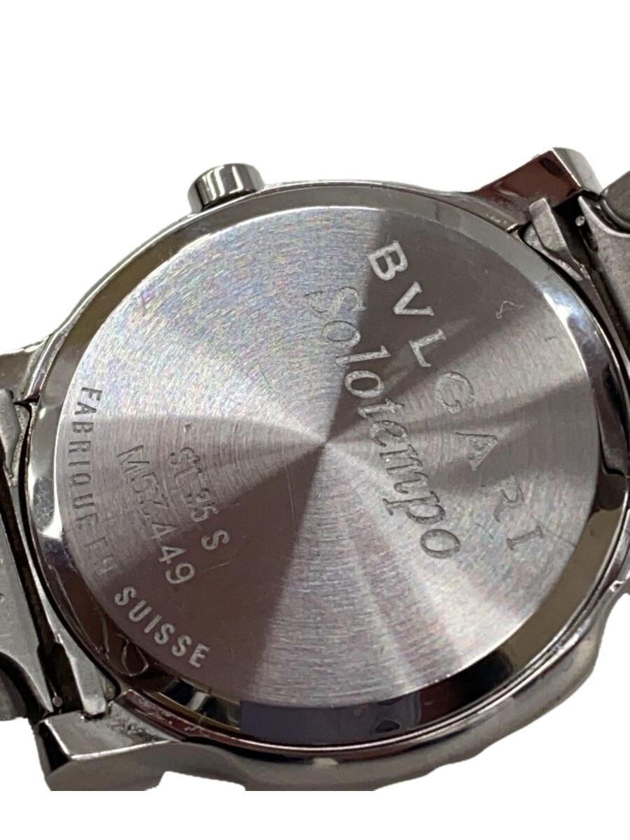 BVLGARI◆Solotempo/電池切れ/クォーツ腕時計/アナログ/ST35S_画像3