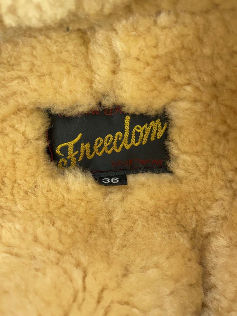 FREEDOM* flight jacket /36/ sheep leather /BRW/ plain / mouton jacket 