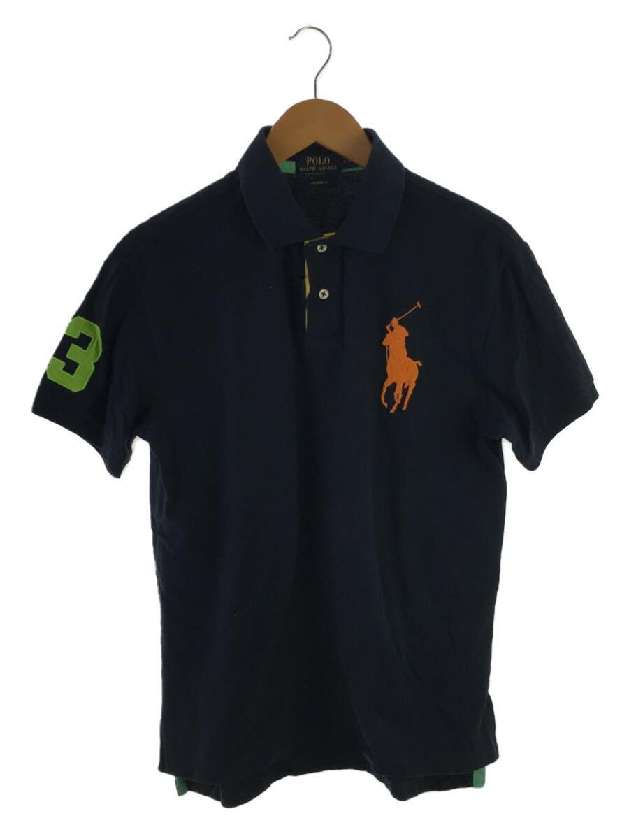 POLO RALPH LAUREN◆ビッグポニーポロシャツ/L/コットン/NVY_画像1