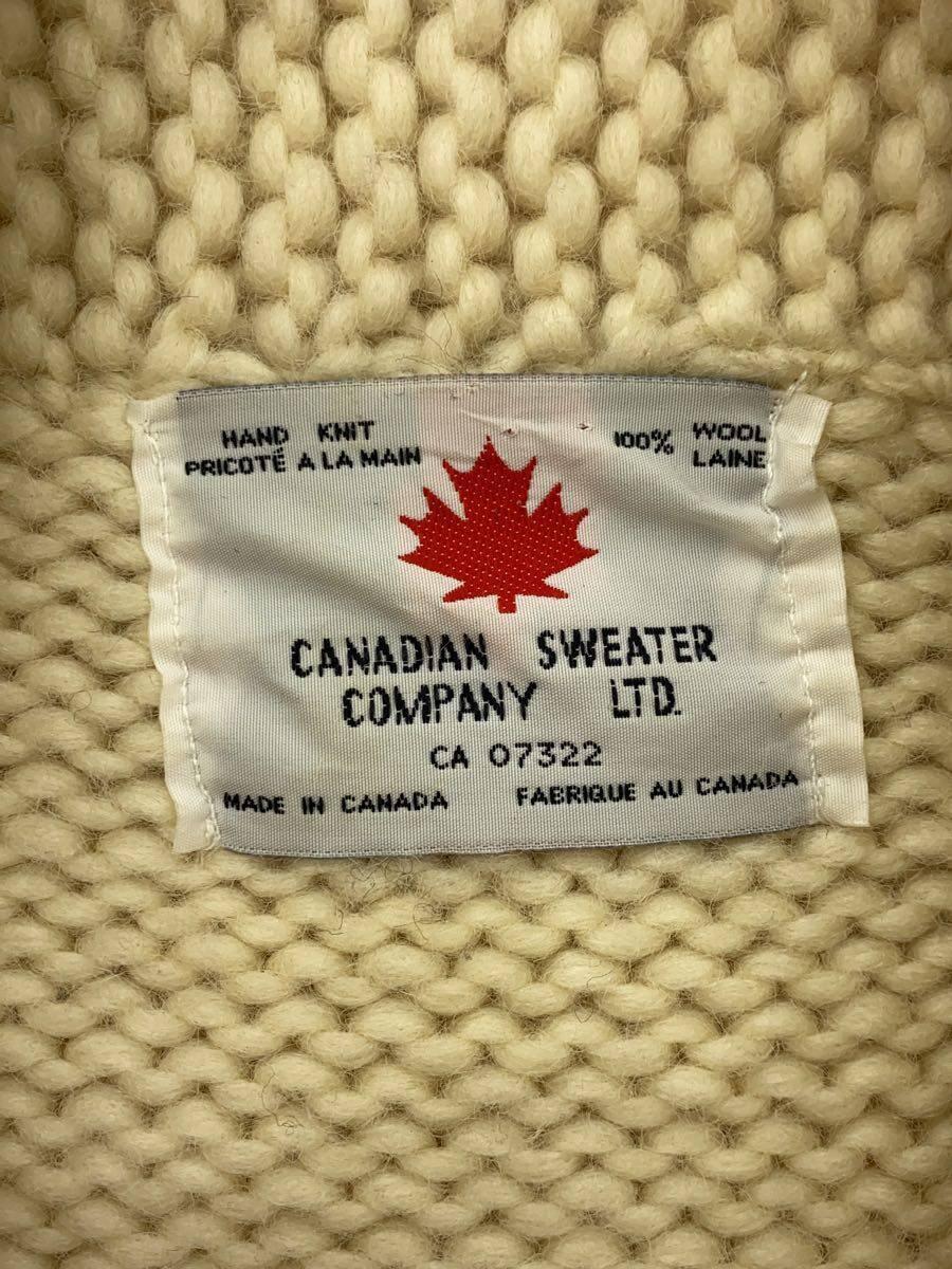 CANADIANSWEATER◆カーディガン(厚手)/-/ウール/WHT_画像3