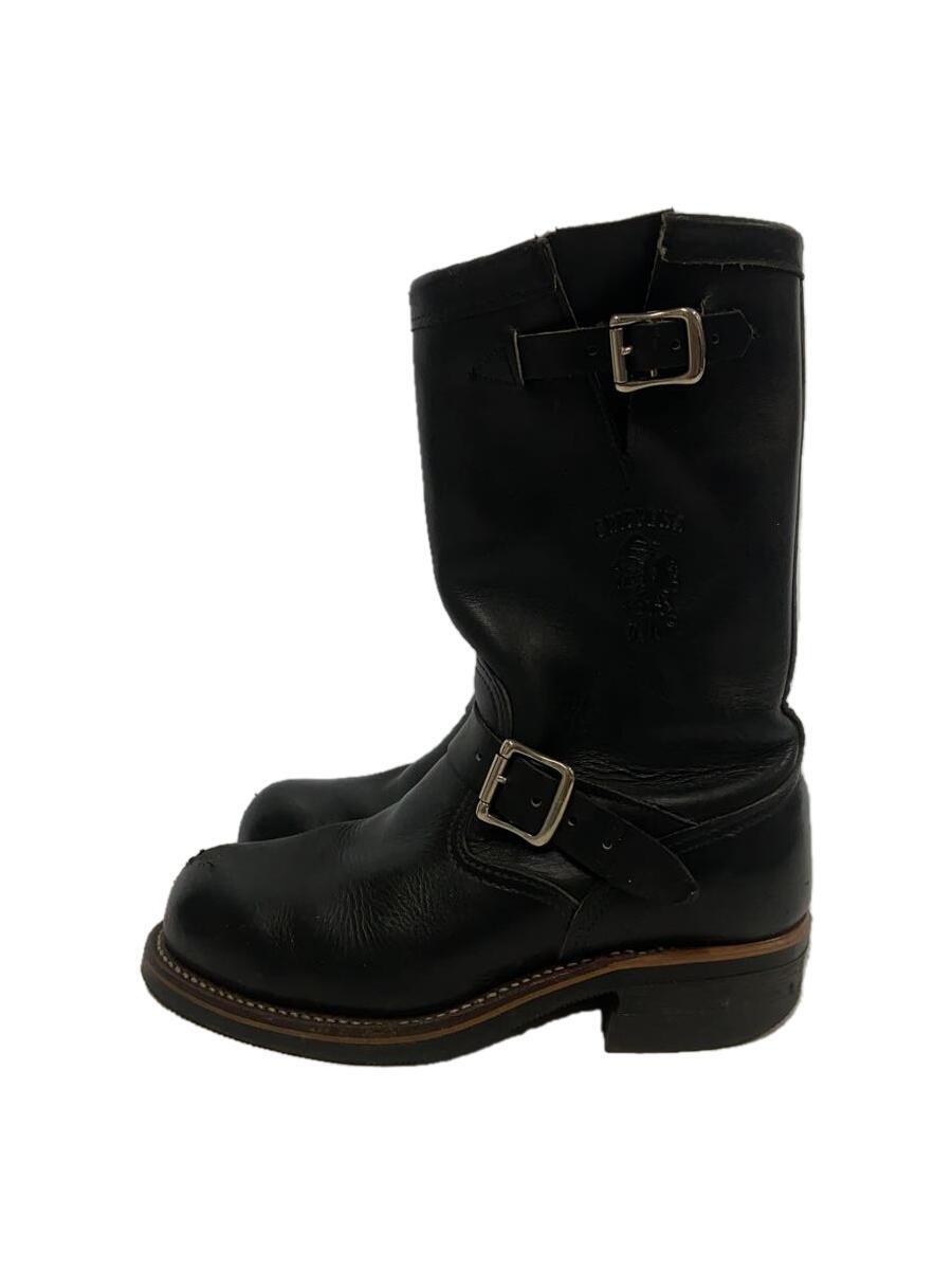 CHIPPEWA◆エンジニアブーツ/US6.5/BLK/レザー/27899/アッパー傷・ソール減り有