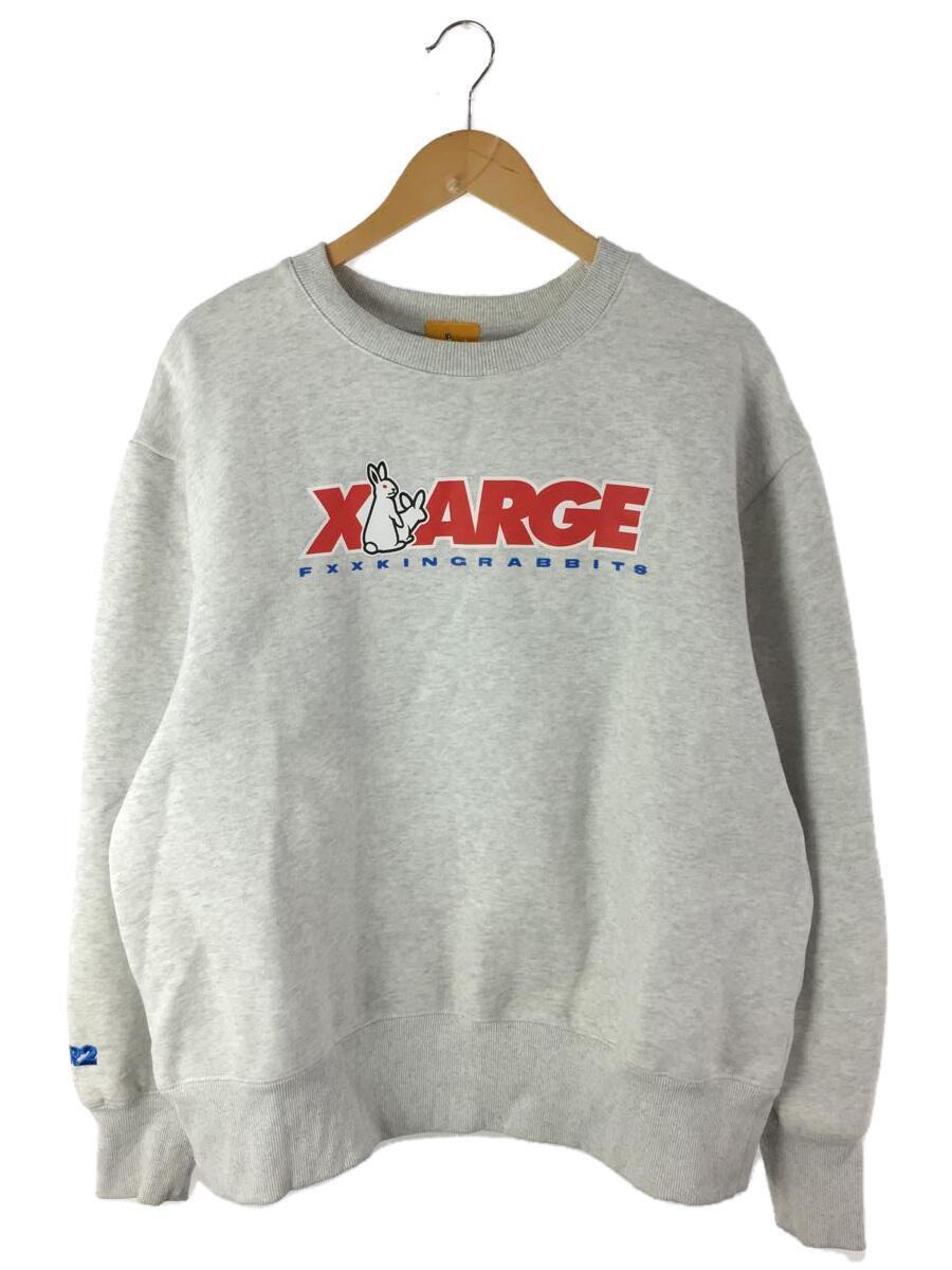 X-LARGE◆×FR2/Logo Crew Sweat/スウェット/XL/コットン/GRY/FRC1273_画像1