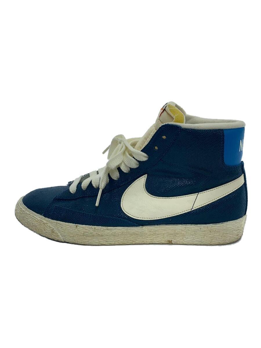 NIKE◆WMNS BLAZER MID SUEDE VNTG/ウィメンズブレーザーミッドスエード/ネイビー/27cm_画像1