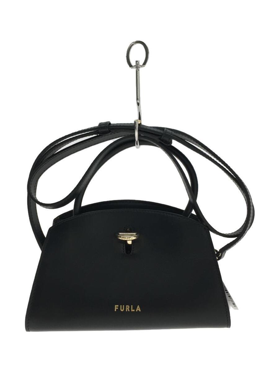 FURLA◆ハンドバッグ/レザー/BLK/ジェネシ/ショルダーバッグ