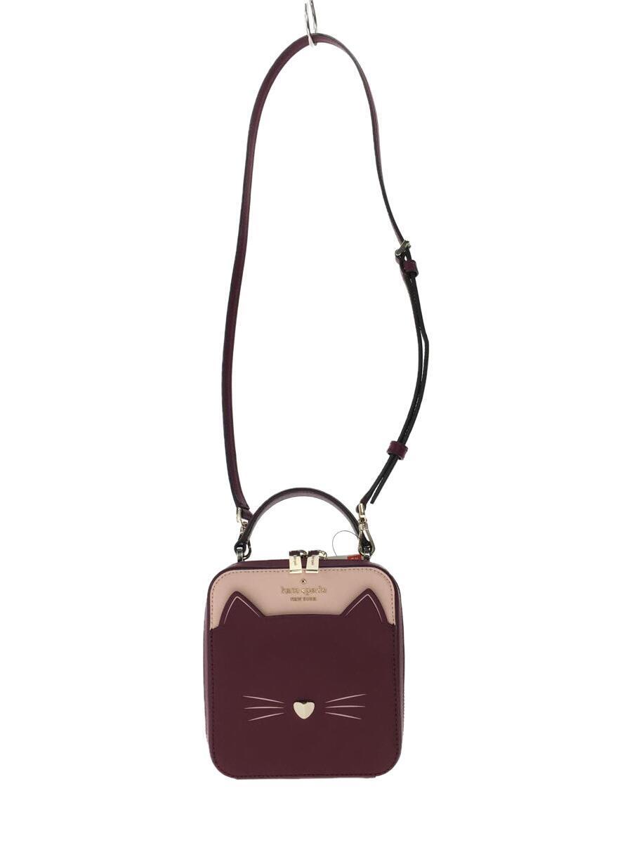 kate spade new york◆Meow Cat Daisy Crossbody Purse/ショルダーバッグ/レザー/BRD