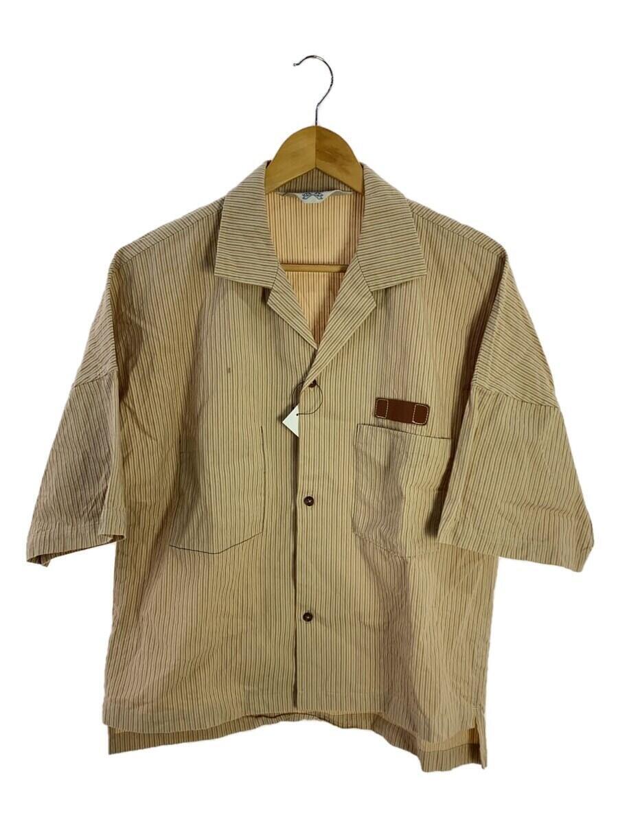 SUNSEA◆BUENA VISTA STRIPEM SHIRT 半袖シャツ/3/コットン/BEG/ストライプ