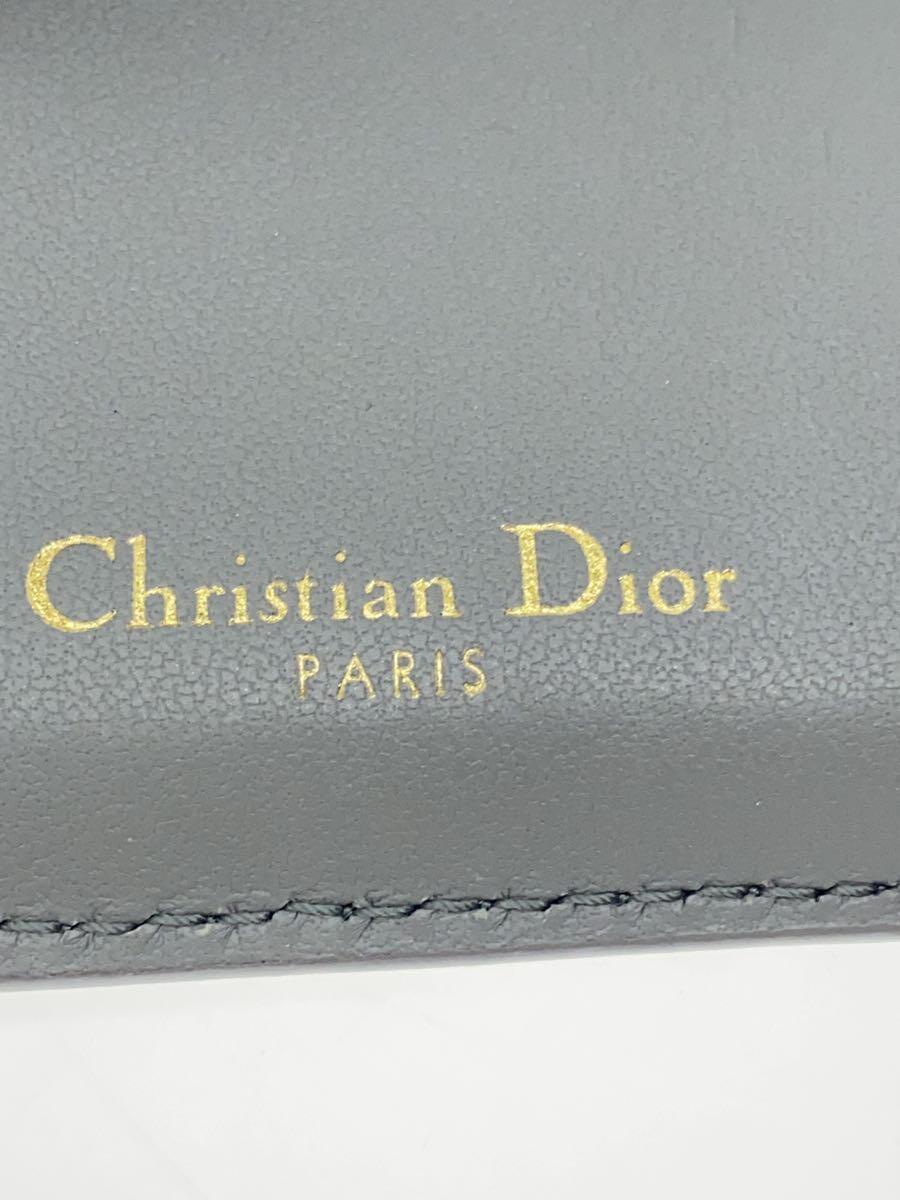 Christian Dior◆3つ折り財布/PVC/BLU/無地/レディース_画像3